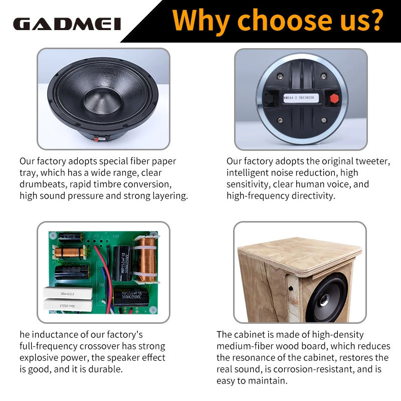 GADMEI Pro Audio CM15 Wooden full range pa Passive 15 inch monitor Speaker professional