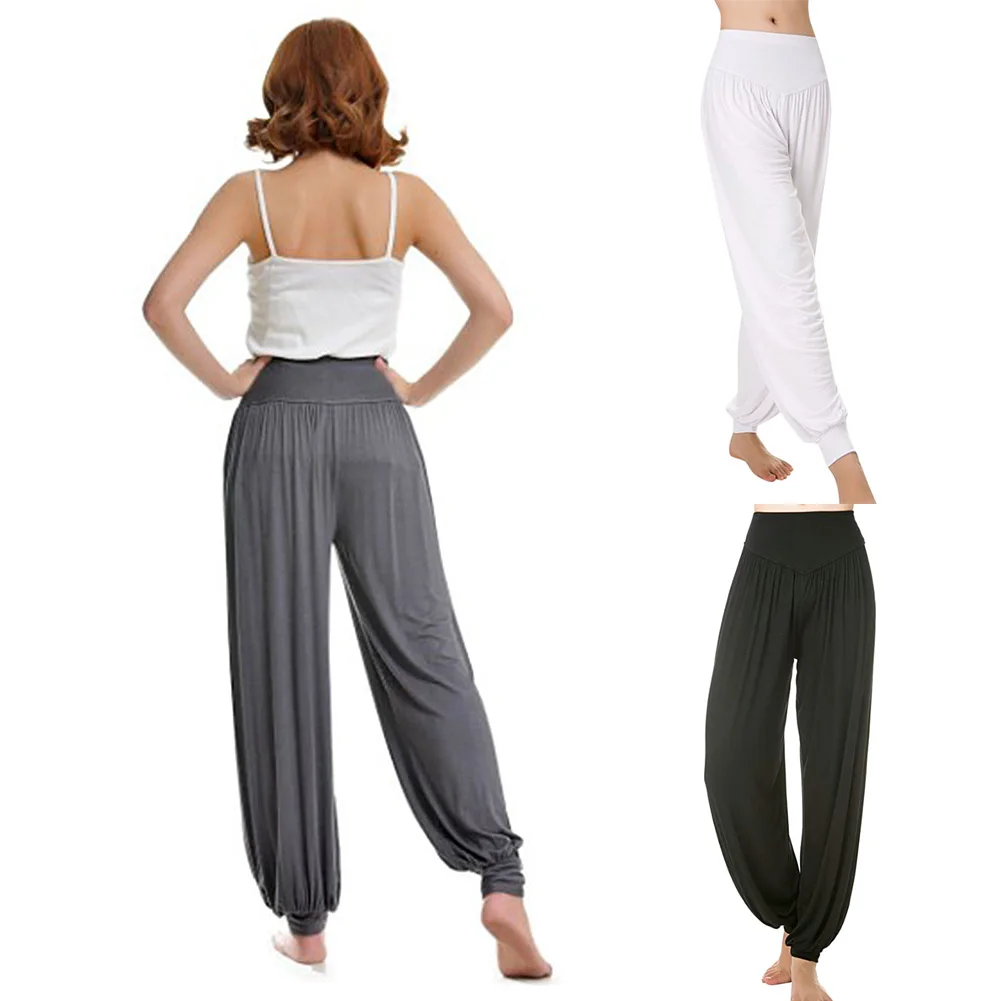 Unisex Casual Loose Leisure Pants Yoga Dance Long Pants Loose Sports Pants Soft Women Solid Bloomers Fitness Sports