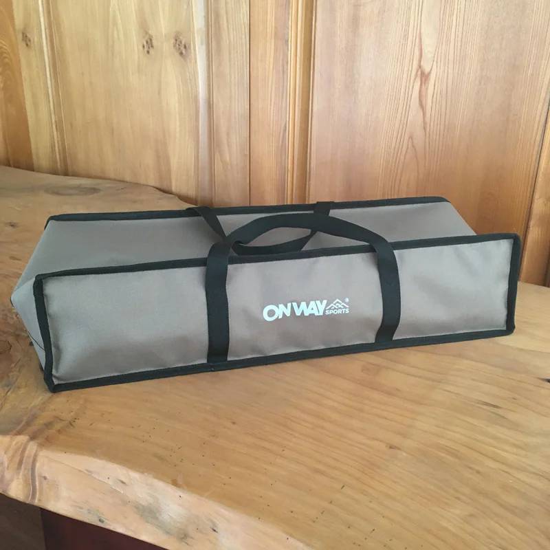 Onwaysports Outdoor Aluminium Folding Roll Wooden Grain Camping Adjustable Heights Table