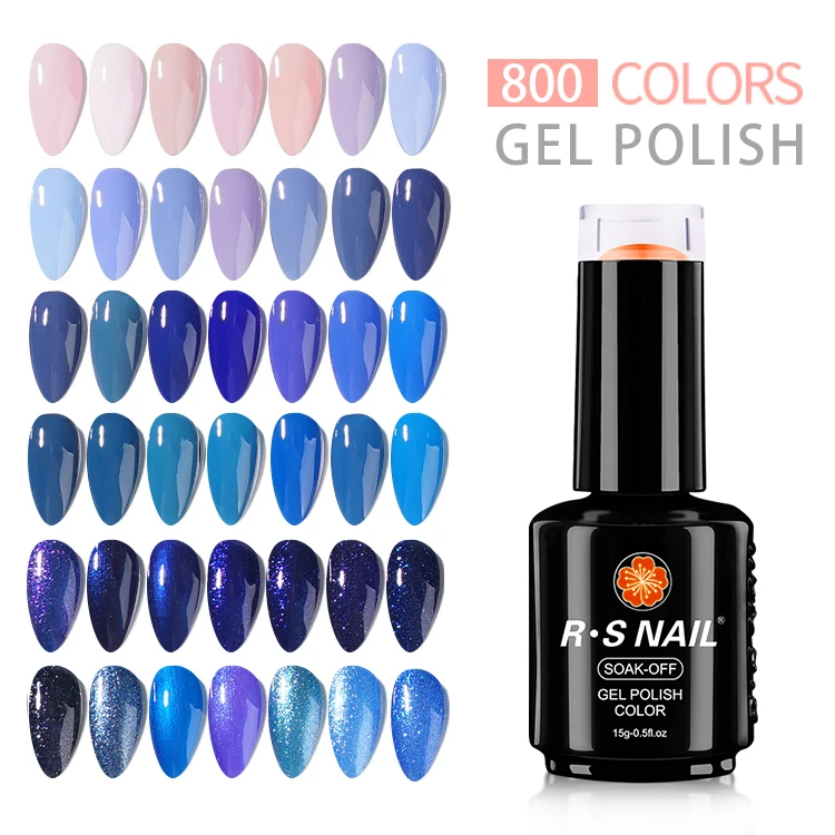 R S Nail Factory Directly Wholesales 800 Colors Gel Polish 15ml UV Lamp High Quality Nail Glue Custom Logo Nail Gel Art