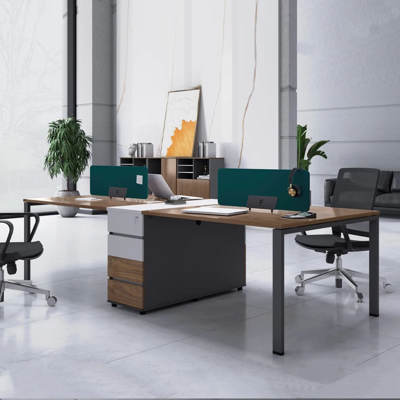 Office Furniture Modern 6 Person Cluster Workstation Office Building 2MM PVC Knock Down 25mm MFC ISO9001 15days Optional Color