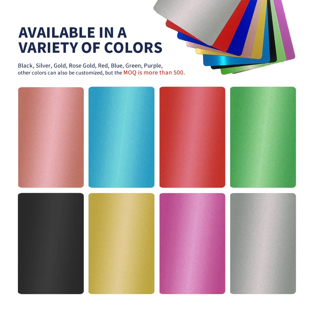 Good Price 0.2mm 0.8mm Customized Logo Standard Aluminum Blank Metal Business Cards Fibre laser engraving metal card