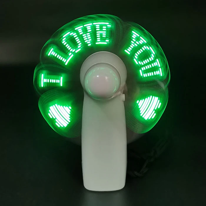 Neck Hanging Plastic Summer Wholesale Small Hand Held Led Rgb Portable Mini Toy Chargeable   Battery Wedding Fan