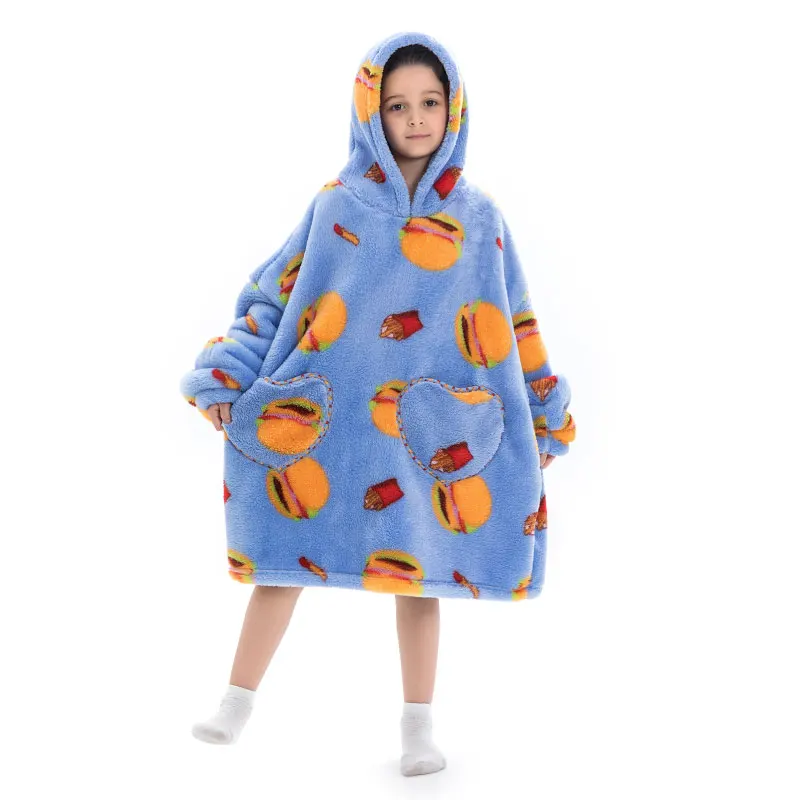 cute loose anime baby hoodies kid hoodie blanket with pockets