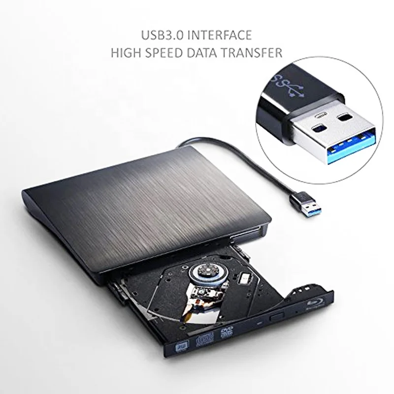 USB3.0 Blu-Ray 4K рекордер Внешний оптический привод 3D плеер BD-RE горелки записи DVD +/-RW DVD-RAM CD-плеер тонкий чехол для