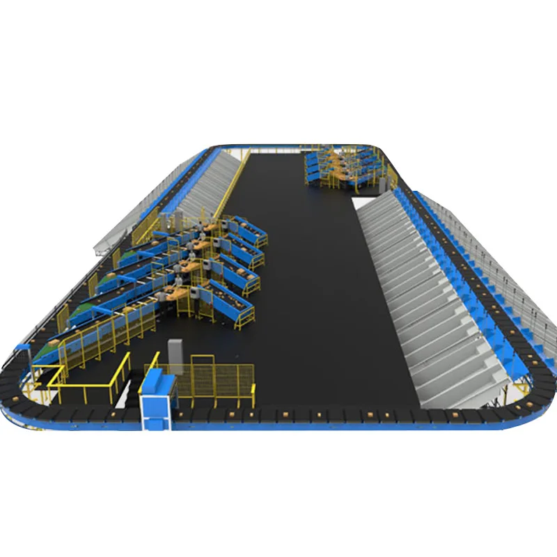 E Commerce Cargo box automated Sorting Machine Conveyor System Parcel Linear Arm Interroll Cross Belt Express Sorter Line