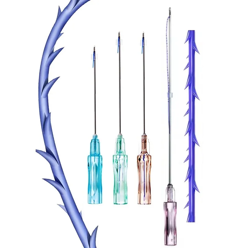 korean PDO thread lift Ultra V line 18g COG 3D 4D 6D W / L Blunt Cannula Face Lifting Thread For Face And Body