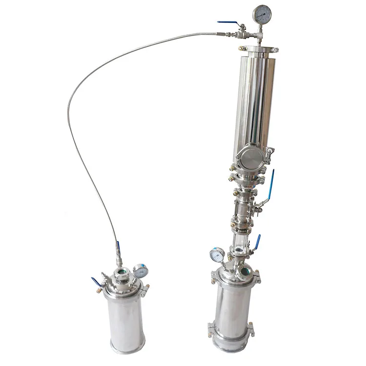 wholesale 1/2LB bho Extractor with splatter platter receiving pot and recovery tank and dry ice sleeve with tri clamp port
