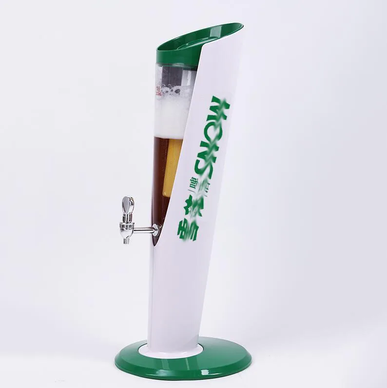 Wholesale 2 L beer gun light European 3L beer bucket juice cocktail column anti fall high drink bucket wine tower