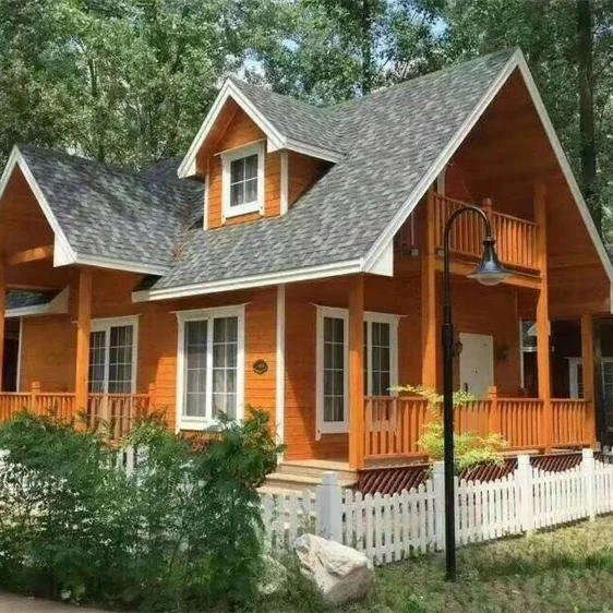 2020  hot selling two story villa luxury prefab wood villa prefab wooden house promotion hot selling High Quality Log House