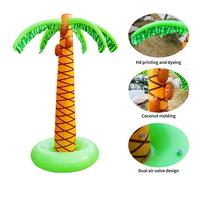 Inflatable Coconut Tree Patio Ornament Toys for Children and Families in Summer Outdoor Beach Backyard Play Toys