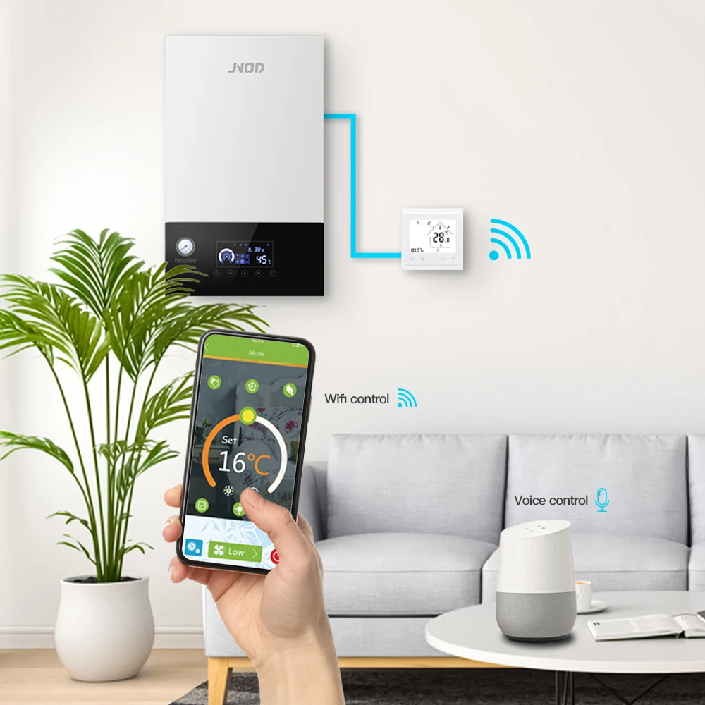 JNOD 16kW Electric Tankless Heater Combi Boiler For Household Radiator and Instant Water Heating