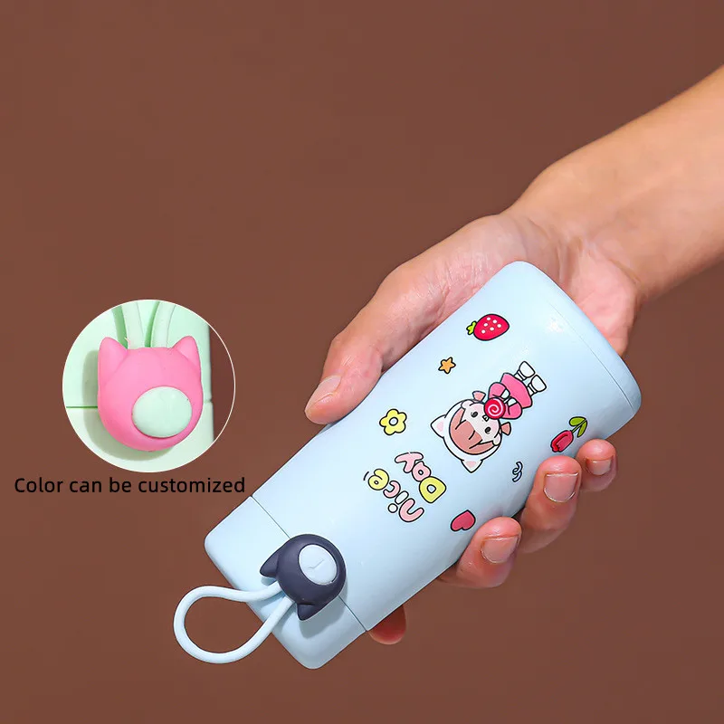 Wholesale Hot Selling Cute Cartoon Children Water Bottle Transparent Glass Clear Double Layer Glass Cup