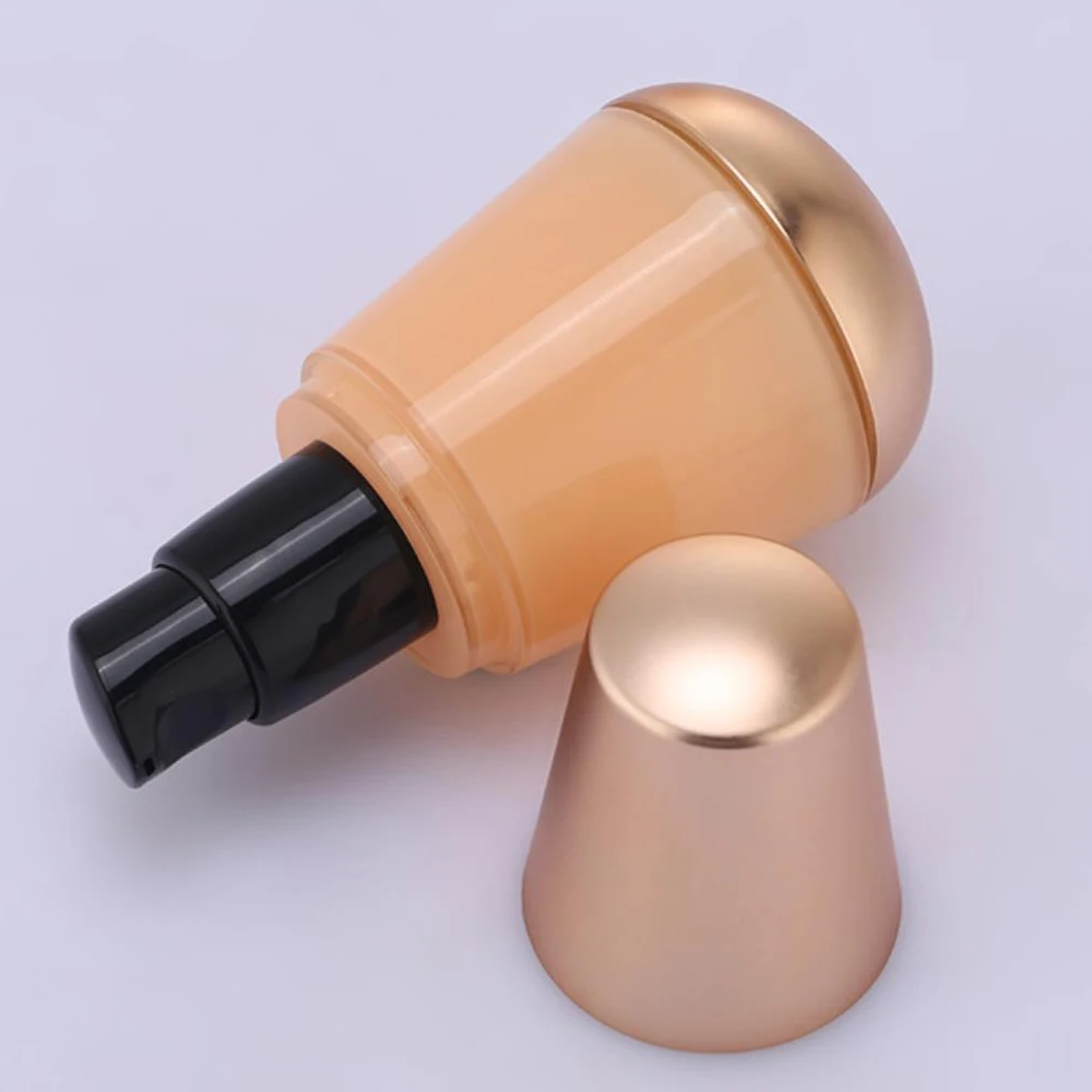 Empty 1 oz Cone shaped plastic clear air airless pump bottles 35ml for cosmetic liquid foundation