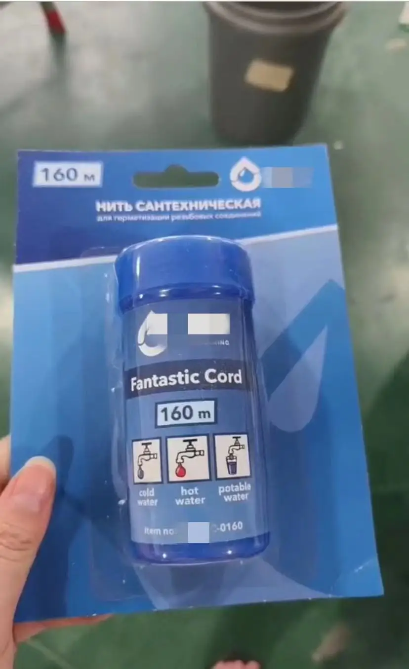 OEM available pipe thread sealing cord 50m 160m White coated cord  For potable water Gas Pipeline WRAS Approved