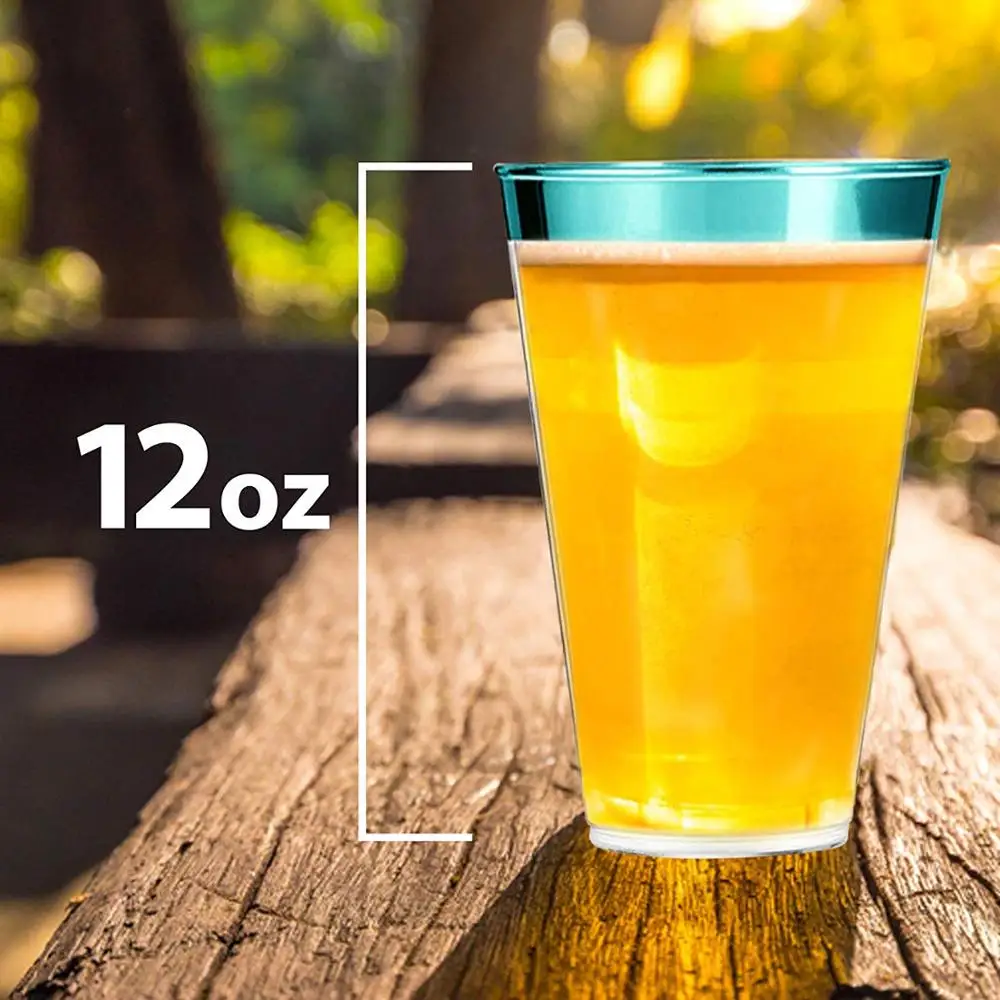 Food Grade 12 ounce Teal Green Plastic Cups