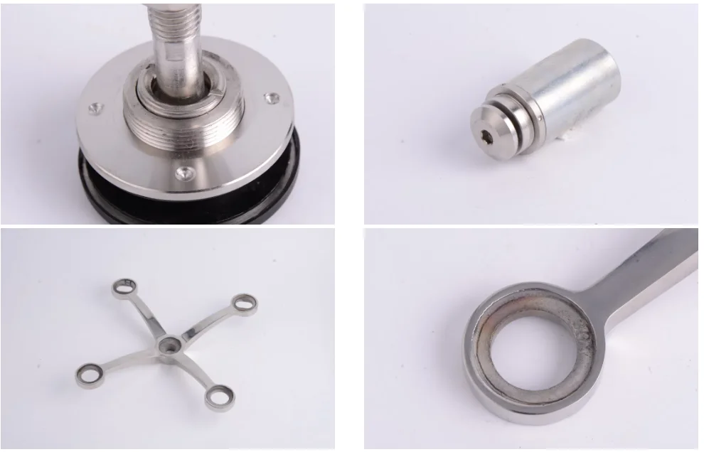 Stainless Steel Glass Canopy Spider Curtain Wall 4 Arms Glass Balustrade Railing Routel Connector Spider Fittings