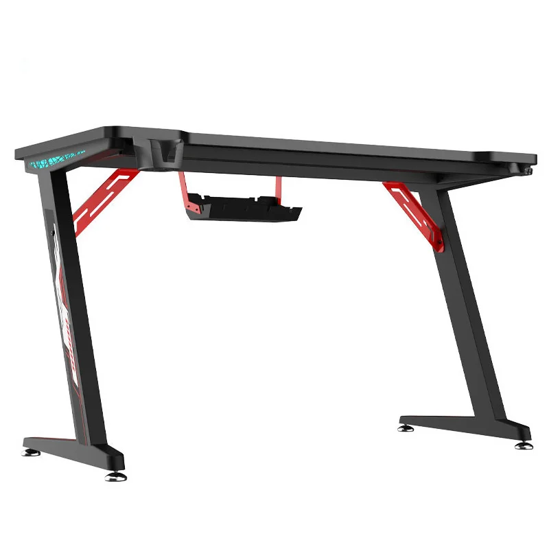 Laptop Z Shaped Computer Gaming Table Racing Curved Unique Office Modern Pc Desk With Led