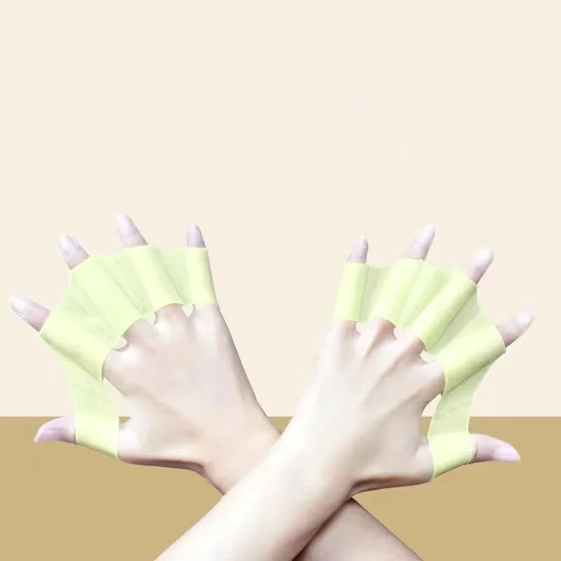 1pair Hot Sale Unisex Frog Type Silicone Girdles Swimming Hand Fins Flippers Palm Finger Webbed Paddle Water Sports Tool