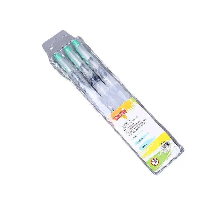 Keep Smiling 3pcs Fountain Pen Set Solid Watercolor Brush Nylon Hair Filling Dizzy Dye Pen Water Storage Brush