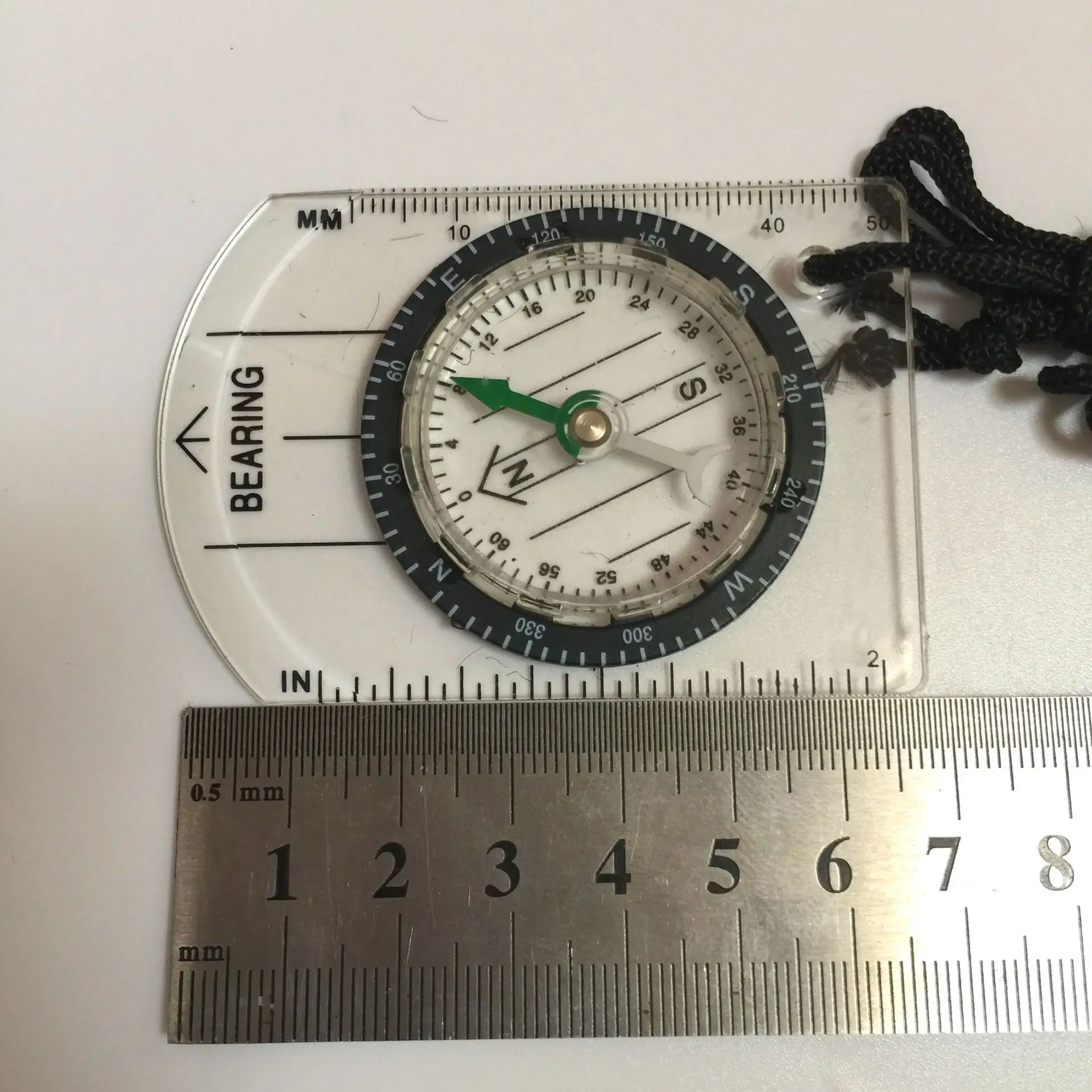 1x Outdoor Survival Compass Pointer Map Scale Ruler Compasses for Hiking Camping