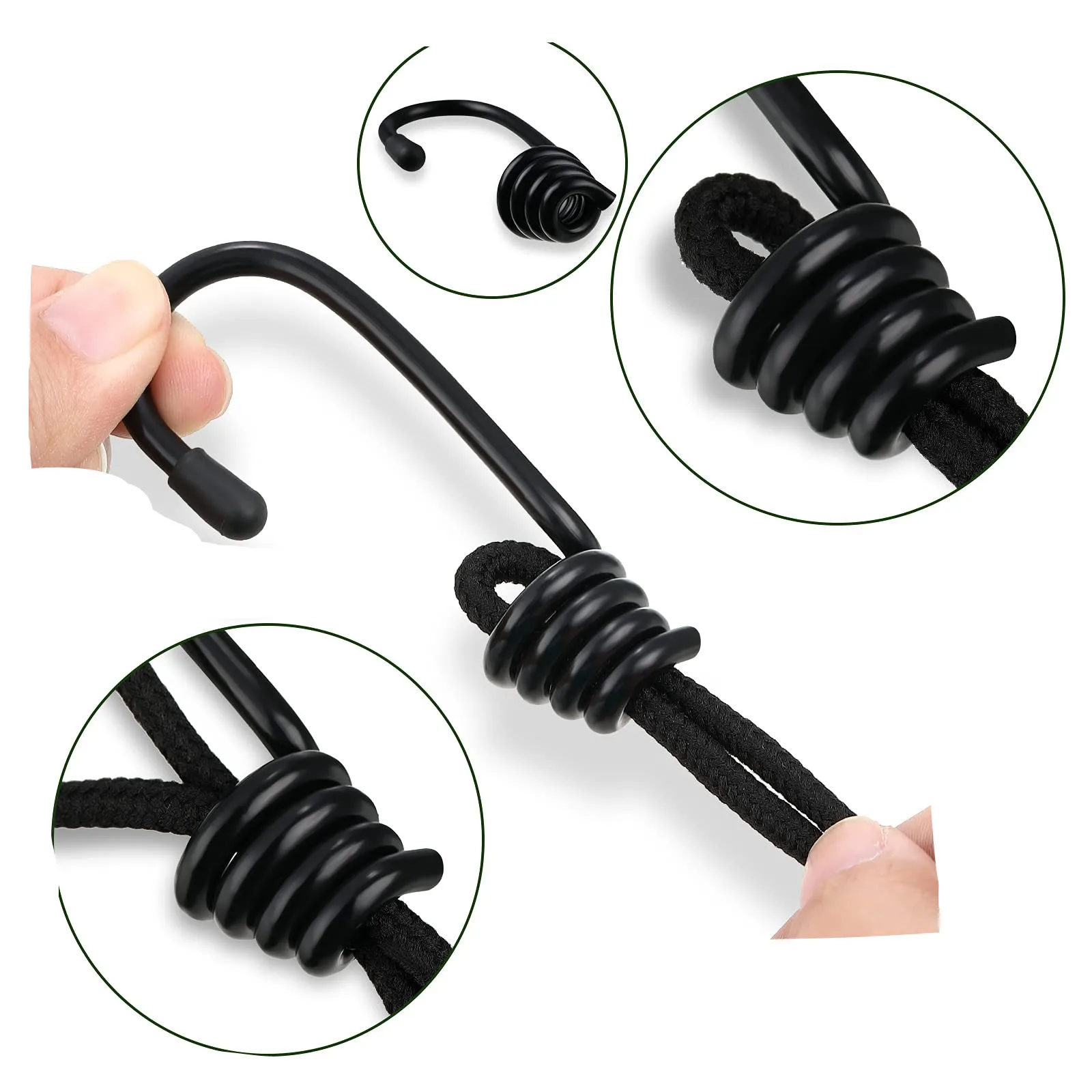 Luggage  Cord Hooks Spiral  Shock Cord Hook Elastic Rope Spring