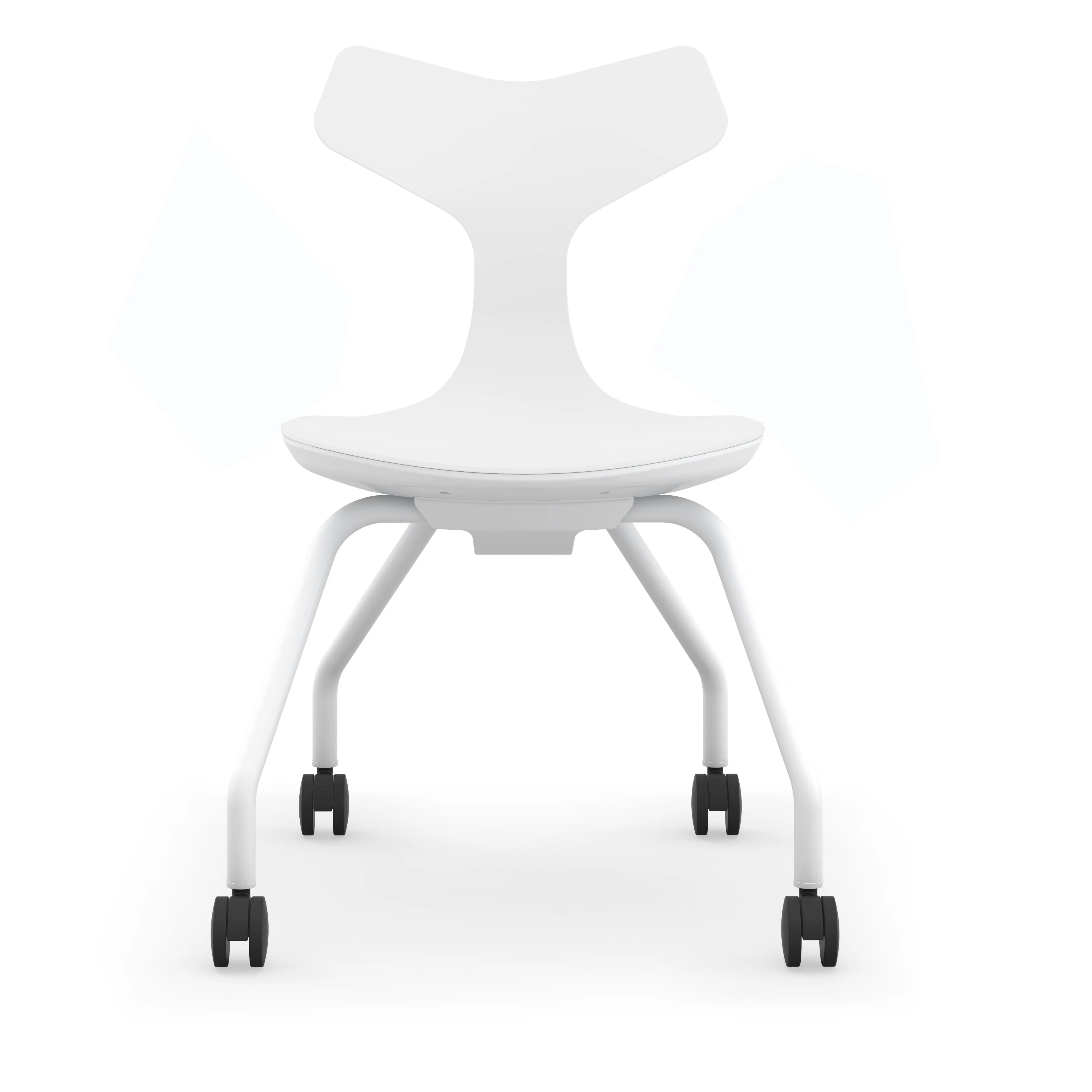 Factory Direct Four Leg Double PP Shell Ergonomic  Modern Training Project Good Price Office Waiting Lifting Chair With  Wheels