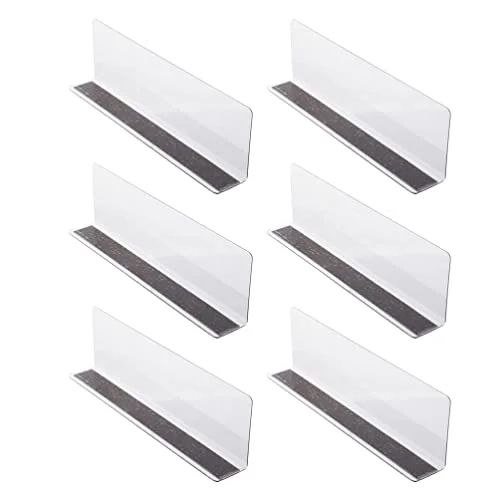 Customizable Plastic Shelf Divider L- Shape Closet Shelf Dividers Clear Acrylic Cabinet Shelf Dividers with Magnetic