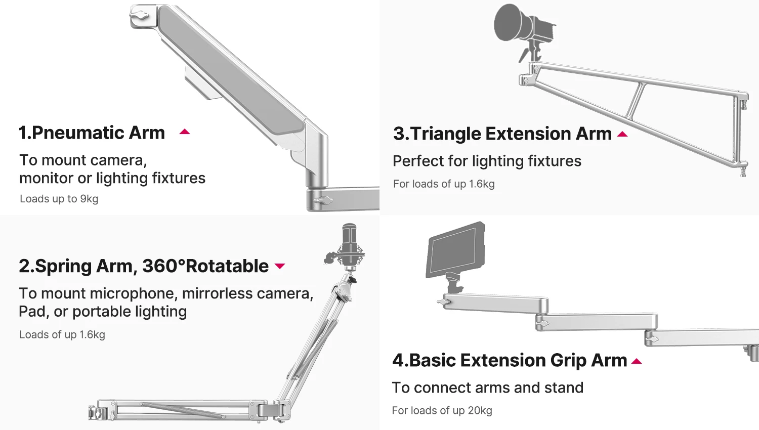 Folding Tablet Mobile Phone Cantilever Holder Desktop studio equipment Bracket Long Arms Clamp Stand