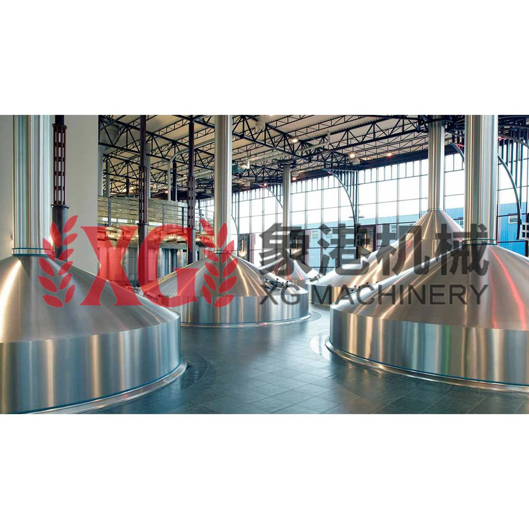 10000L 100HL 80BBL Automatic stainless steel fermenter steam heating 4 vessel brewhouse industrial beer brewing equipment