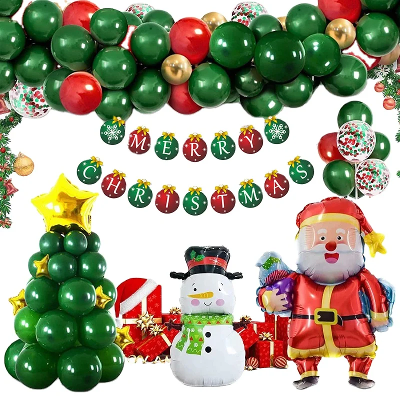 Латексные воздушные шары, Рождественский баннер, настраиваемый OEM набор, набор фольги, трафаретная печать воздушных шаров