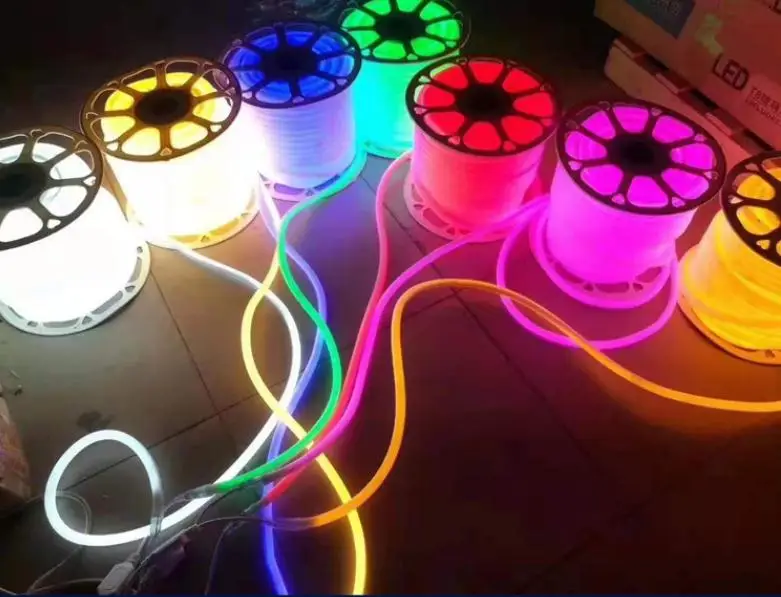 Led Neon 360 round neon led light strip 220v 120led 2835 tube led flex strip