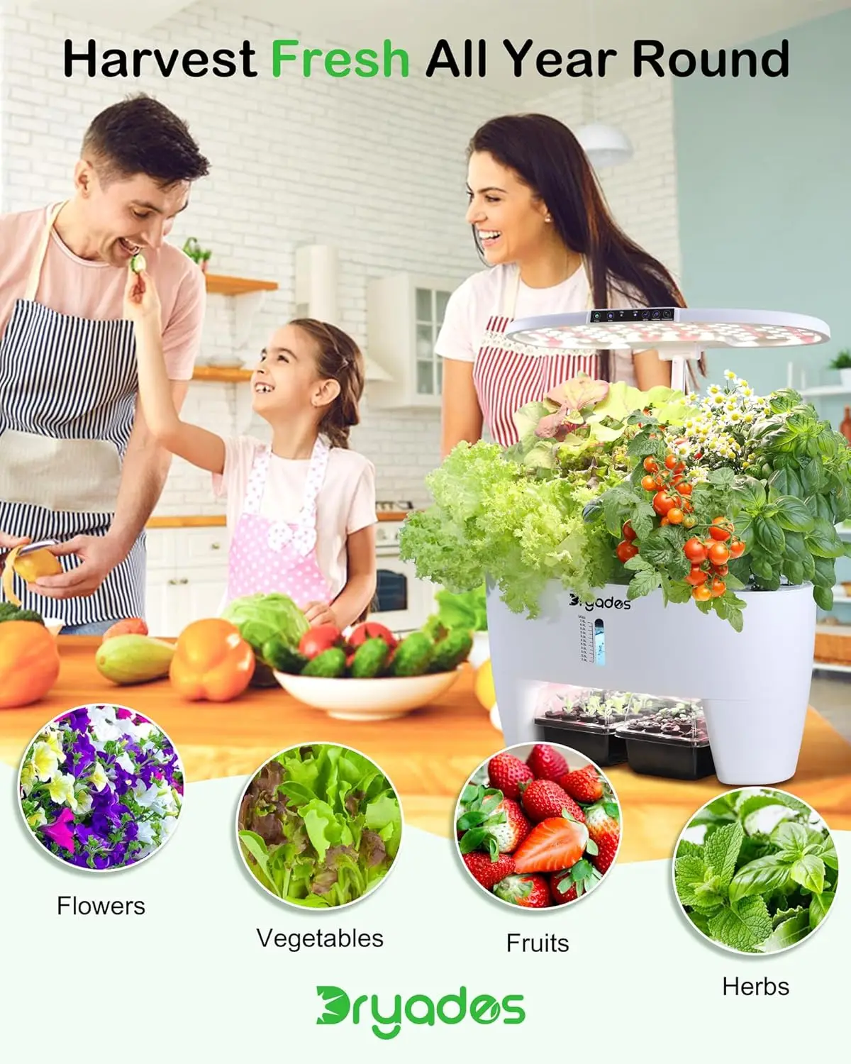 Growing System Kit 16Pods, Herb Garden with Sprout Mode Can Seedling in Advance, Indoor Garden Planter Tools for Home Office