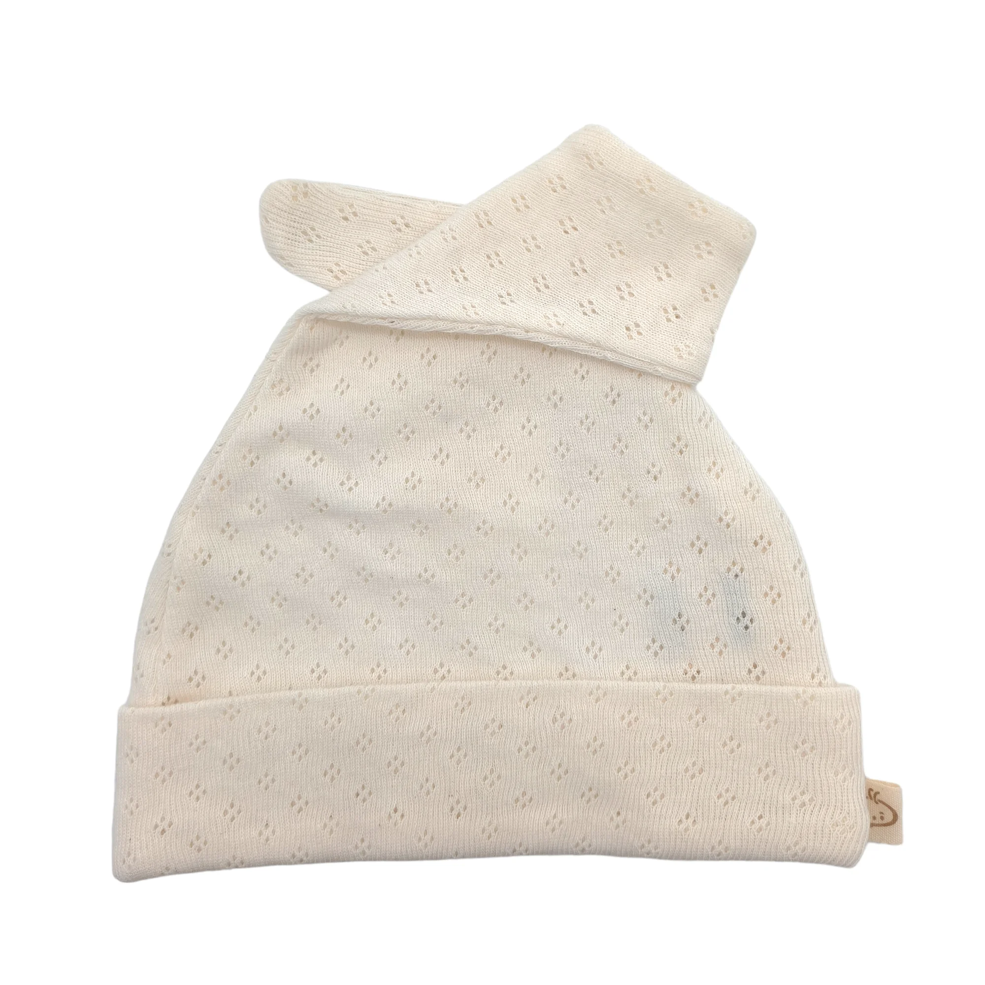 Baby Hats Wholesale Baby Double Knot Cap Baby Cotton Hat Babymio Factory Price Newborn Unisex 100% Organic Cotton Beanie Striped