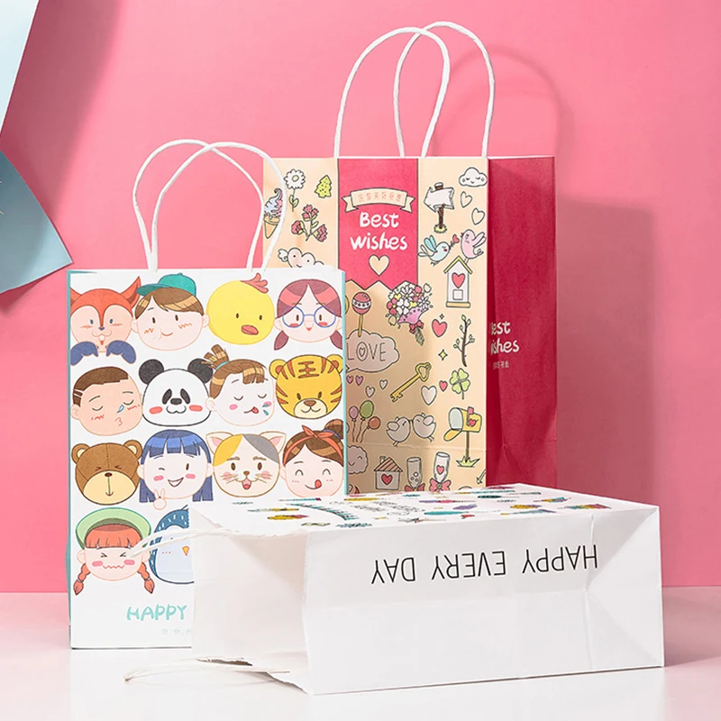 personalized white flat kraft shopping paper bag small recyclable virgin ice cream cups gift package with twisted handle