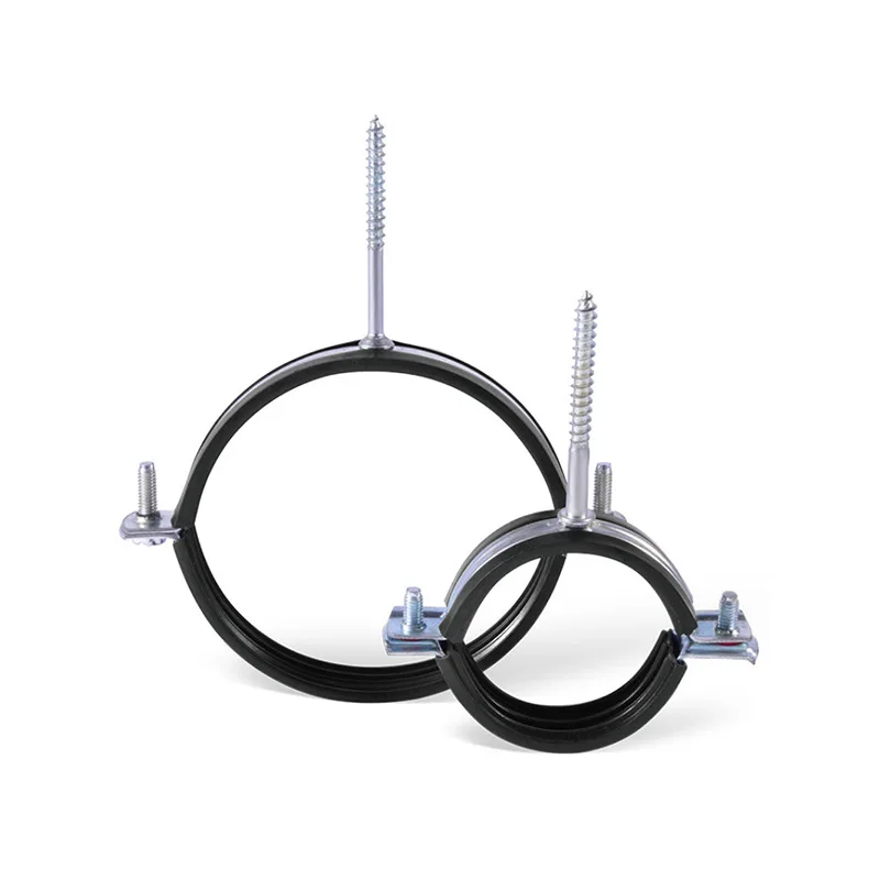 Heavy Duty Pipe Clamp With Rubber Reinforced Rib Professional Hanging Galvanized Hose Clamp Metal Aligne Pipe Clamps