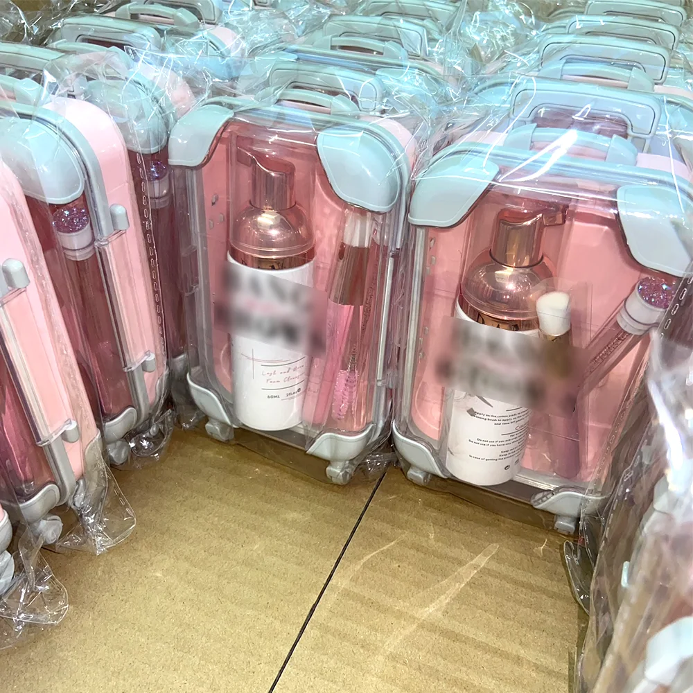 Eyelash Shampoo Kit 3 in 1 Lash Bath and Cleaning Brush With Glitter Make Your Own Label Cleaning Mousse Eyelash Extension Foam