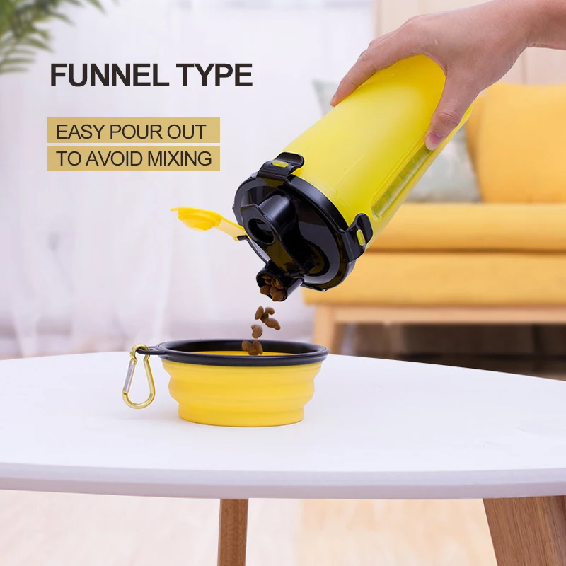 Customized logo Outdoor Dog Water Bottles for Walking Hiking Travelling with 2 Silicone Bowls