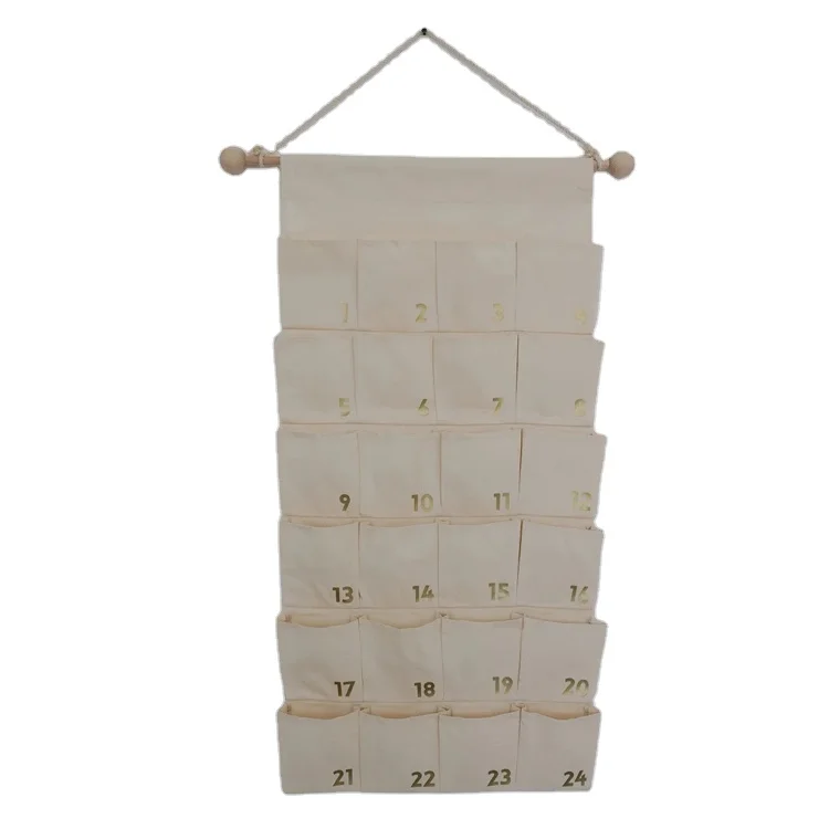 Custom Blank Canvas Fabric Advent Calendar Personalized Sublimation Christmas Countdown Calendar Wall Hanging Xmas Calendar