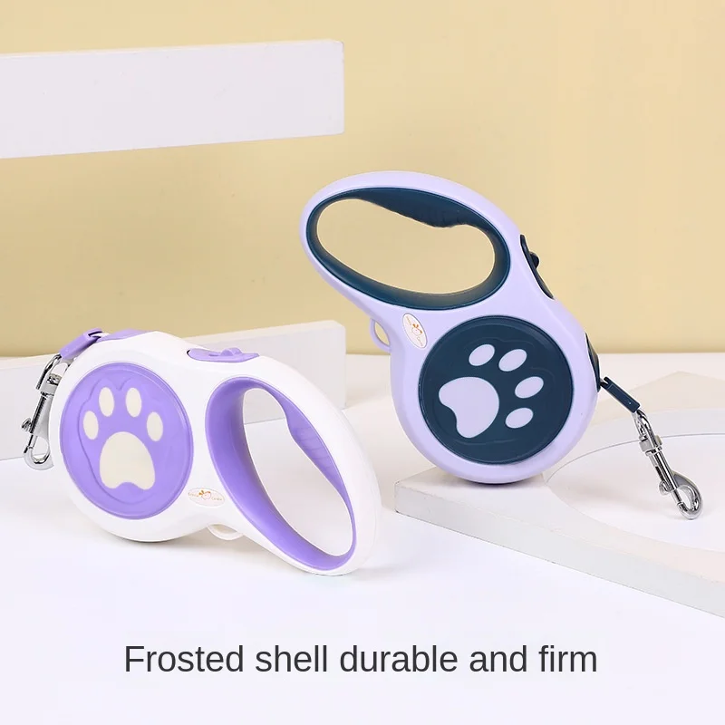 Factory Selling Custom Durable Sturdy Paw Printed Retractable Hand Free Dog Leash Pet Traction Belt Pet Accessories Dog Leash