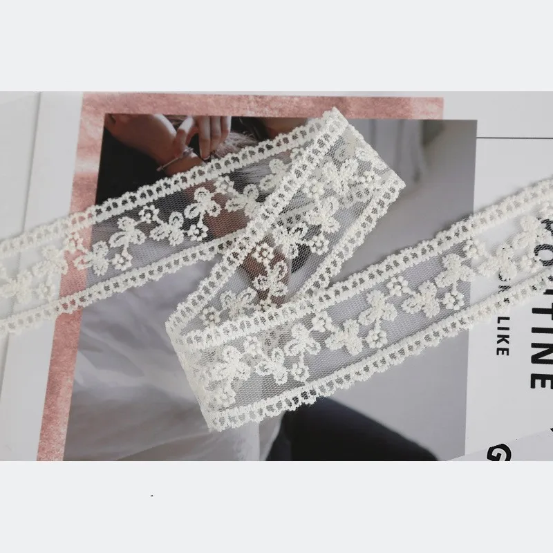 Embroidery White lace Diy Handmade Materials Clothing Headwear Accessories Gift Box Packaging Textile Accessories