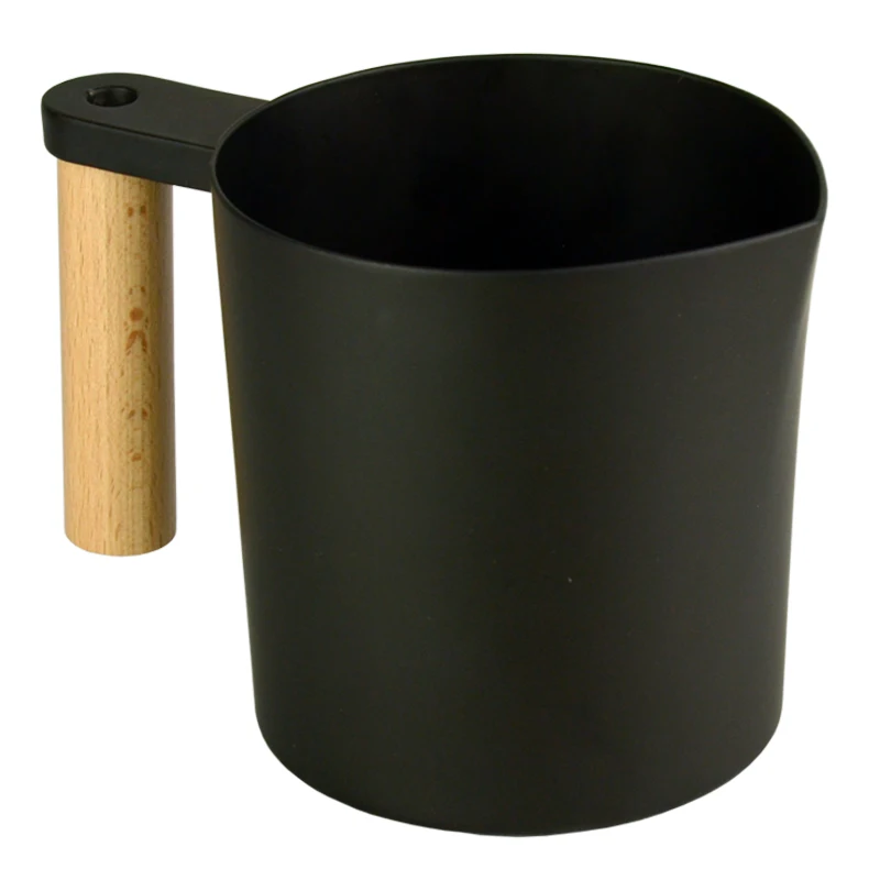 Wholesale DIY Soy Wax Melting Pot 1000 ML Black Pouring Pot With Wooden Handle Wax Melts