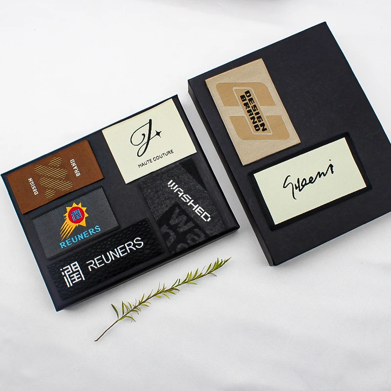 Stick on size heat transfer custom brand labels luxury woven label care labels for clothing