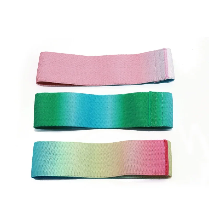 
Rainbow Design Colorful Gradient Work Out Hip Circle band Fabric Resistance Bands Booty Bands For Gym 3 Pack 