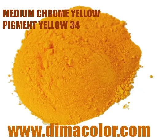 Средний хром желтый (пигмент желтый 34) -для пластика/краски/покрытия/дорожного изготовления