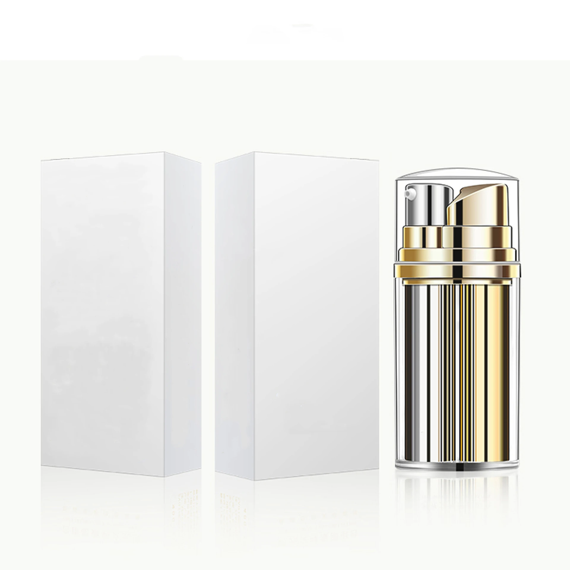 20ml 30ml 50ml Refill Double Tube Plastic Bottle Electroplate Dual Chamber Bottle Airless Lotion Pump Bottle