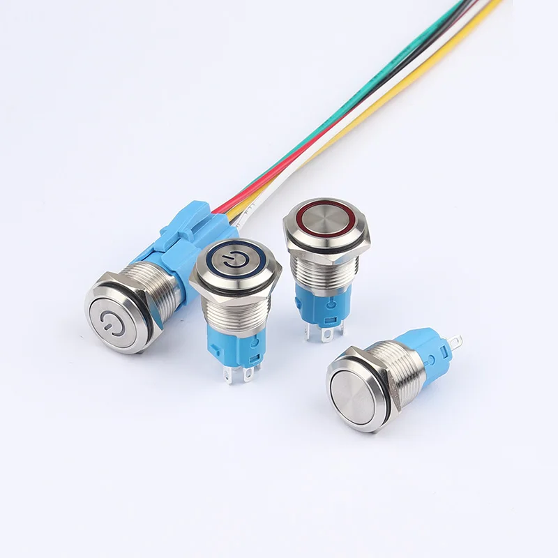 12mm 16mm 19mm 22mm 25mm 30mm Metal Anti-vandal Momentary Reset Push Button Switch Latching 12v