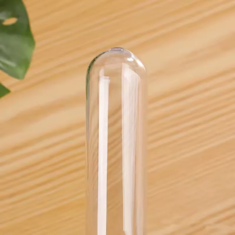 empty food grade 40ml  round shape plastic PET clear packaging tubes metal aluminium screw lids test tubes