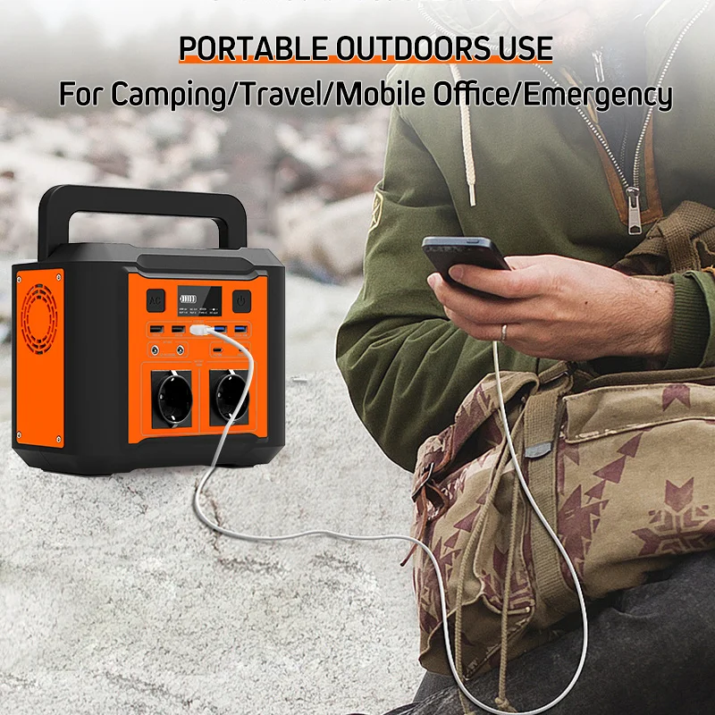 Portable Power Bank Station 300W 80000mAh Solar Generator with AC DC USB Ports Backup Battery for RV/Van Trip Camping Emergency