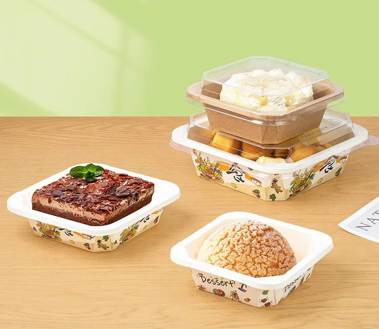 Food Restaurant New Design Take out food container White Kraft octagonal paper bowl Square Rectangle kraft paper salad box